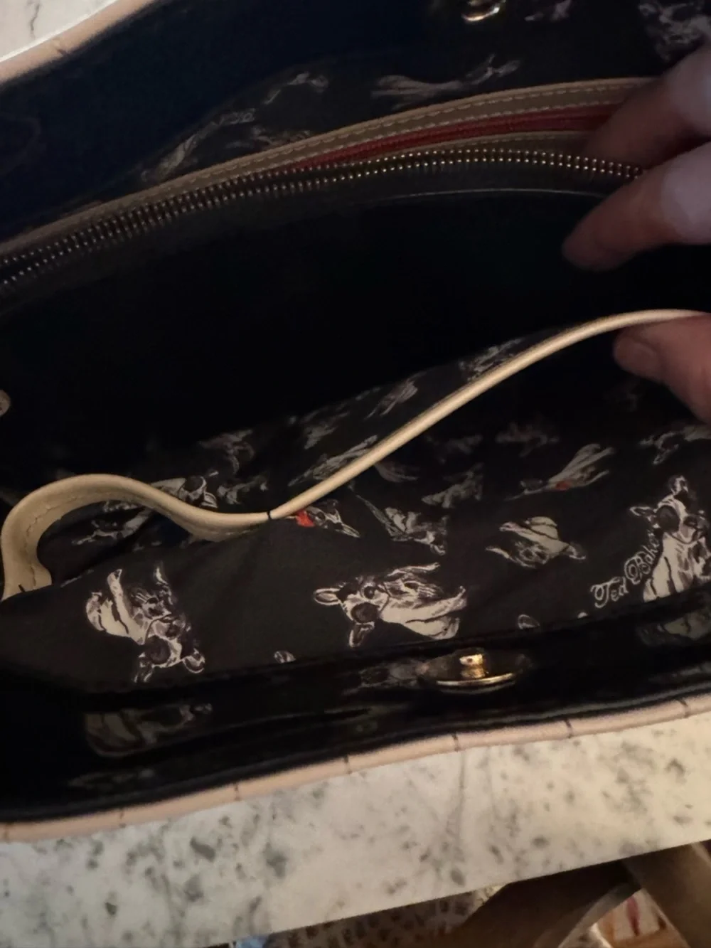Ted Baker Cream Tote Bag with Black Accents - Picture 7 of 8